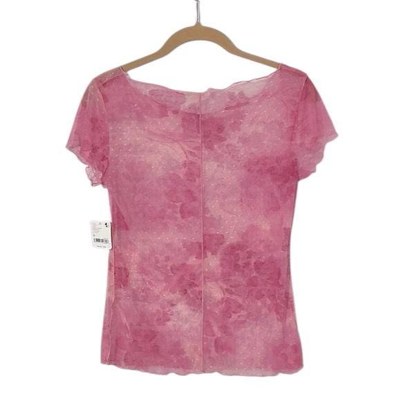 FREE PEOPLE Printed On The Dot Baby Tee M Roses Combo $38 Retail NWT - Picture 9 of 12